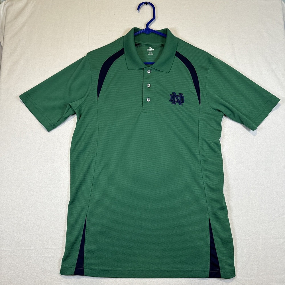 Knights Apparel Mens Notre Dame Polo Shirt Short Sleeve Medium Green ND Logo